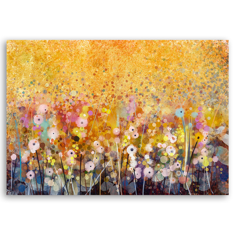 Colorful Flowers Meadow Nature - Wrapped Canvas Print, 80cm H x 120cm W