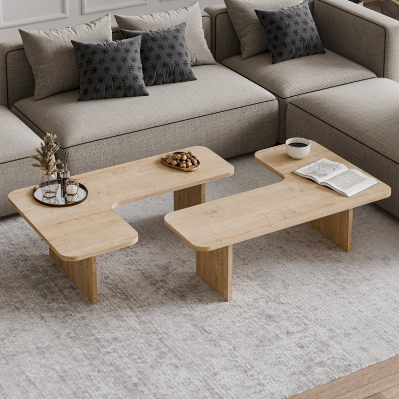 Toro 2 Pieces of Coffee Table, Sapphire Oak