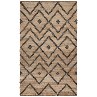 Tapis géométrique en jute tissé à la main Hawes