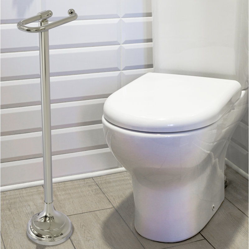 Porte-papier hygiénique sur pied 26 po de hauteur, Nickel poli