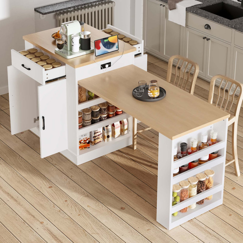 Extendable Island Console With Drawers