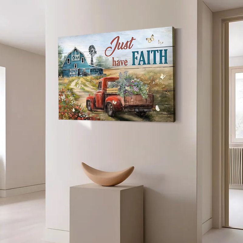 Impression de grange camion Christian Red, 16x24inch