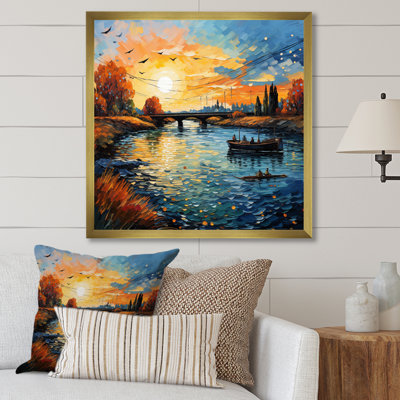Vangogh The Bridge At Arles II Framed On Canvas by Vincent Van Gogh Painting