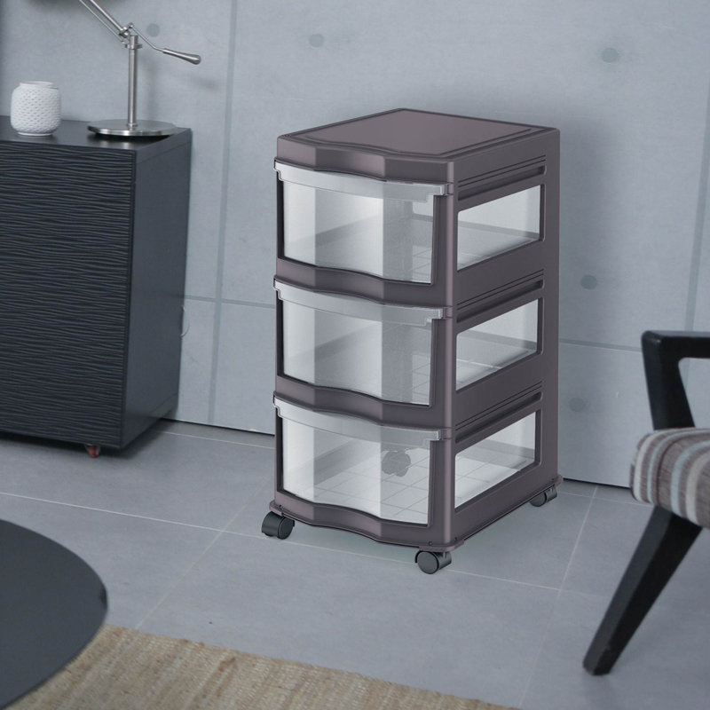 3 Drawer Storage Drawer, Brown