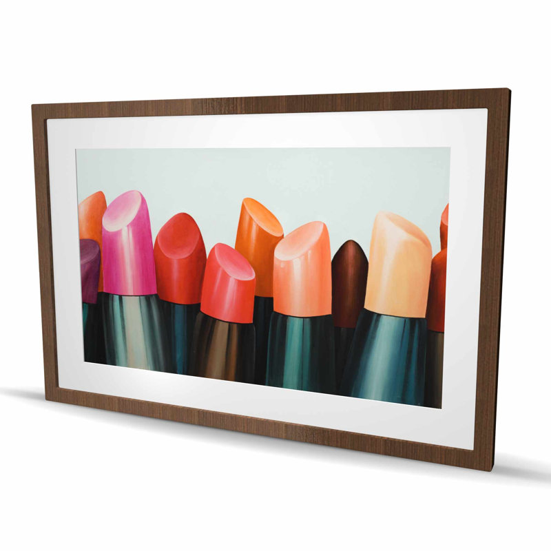 Rouge à lèvres accro - Imprimé romantique pour femme, H 24 po x l 36 po, Brun