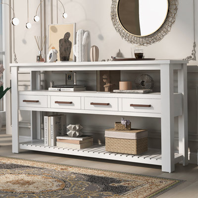 Console moderne pour salon avec 4 tiroirs et 2 tablettes