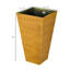 Ensemble de 3 grandes jardinières effilées de 28 po avec trous de drainage, pots à fleurs en plastique et bois artificiel pour le jardin et le patio, brun clair-125533904-125533907