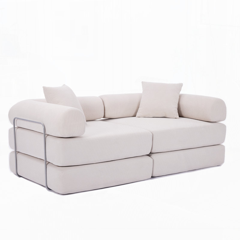 Canapé-lit modulaire pour appartement, canapé-lit convertible, Beige