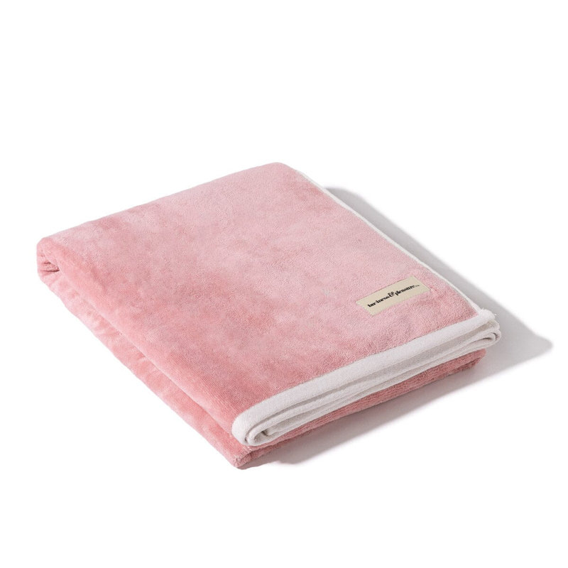 Striped 100% Cotton Beach Towel, Crew Pink Striped