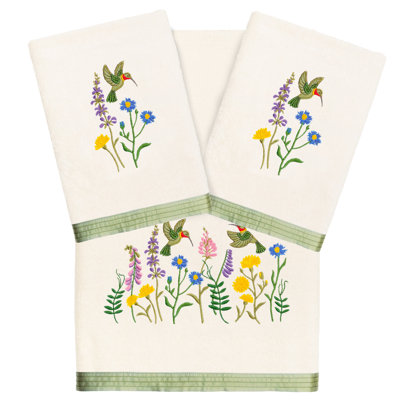 100% Turkish Cotton Hada 3 Piece Embellished Towel Set