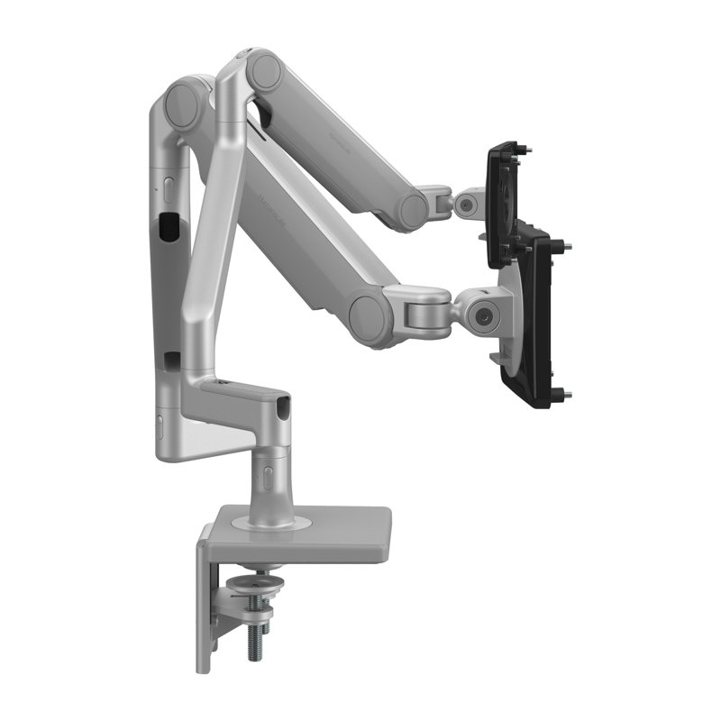 M/Flex For Two Monitors & Dual Arm Bracket, Silver, Gray, Double