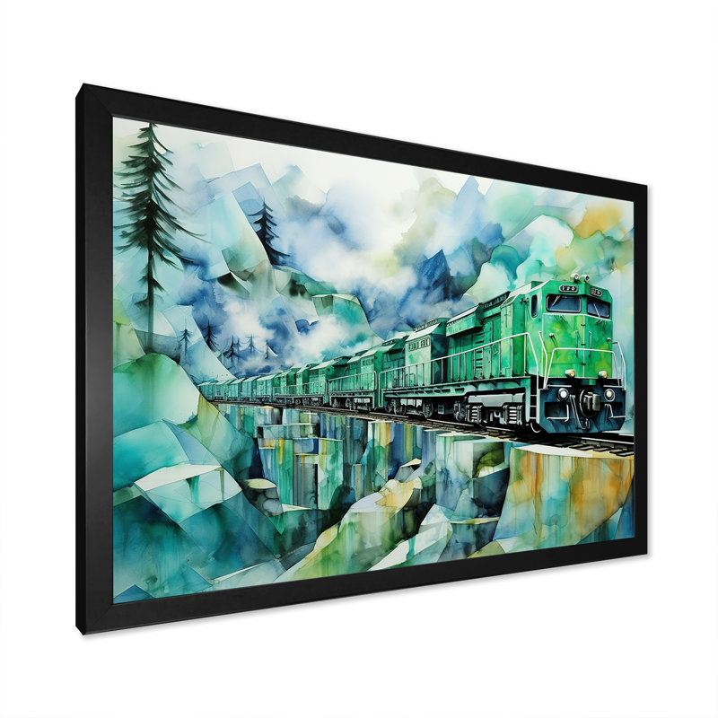 Voyage en train luxueux et relaxant III, H 34 po x l 44 po x P 1,5 po, Cadre simple noir