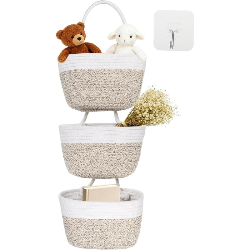 Rebrilliant Cotton Decorative Basket, White