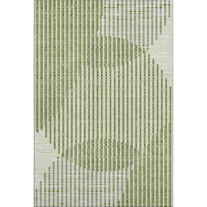 Premium Machine Washable Corum AMF1001 Circles Rug, Rectangle 9' x 12'