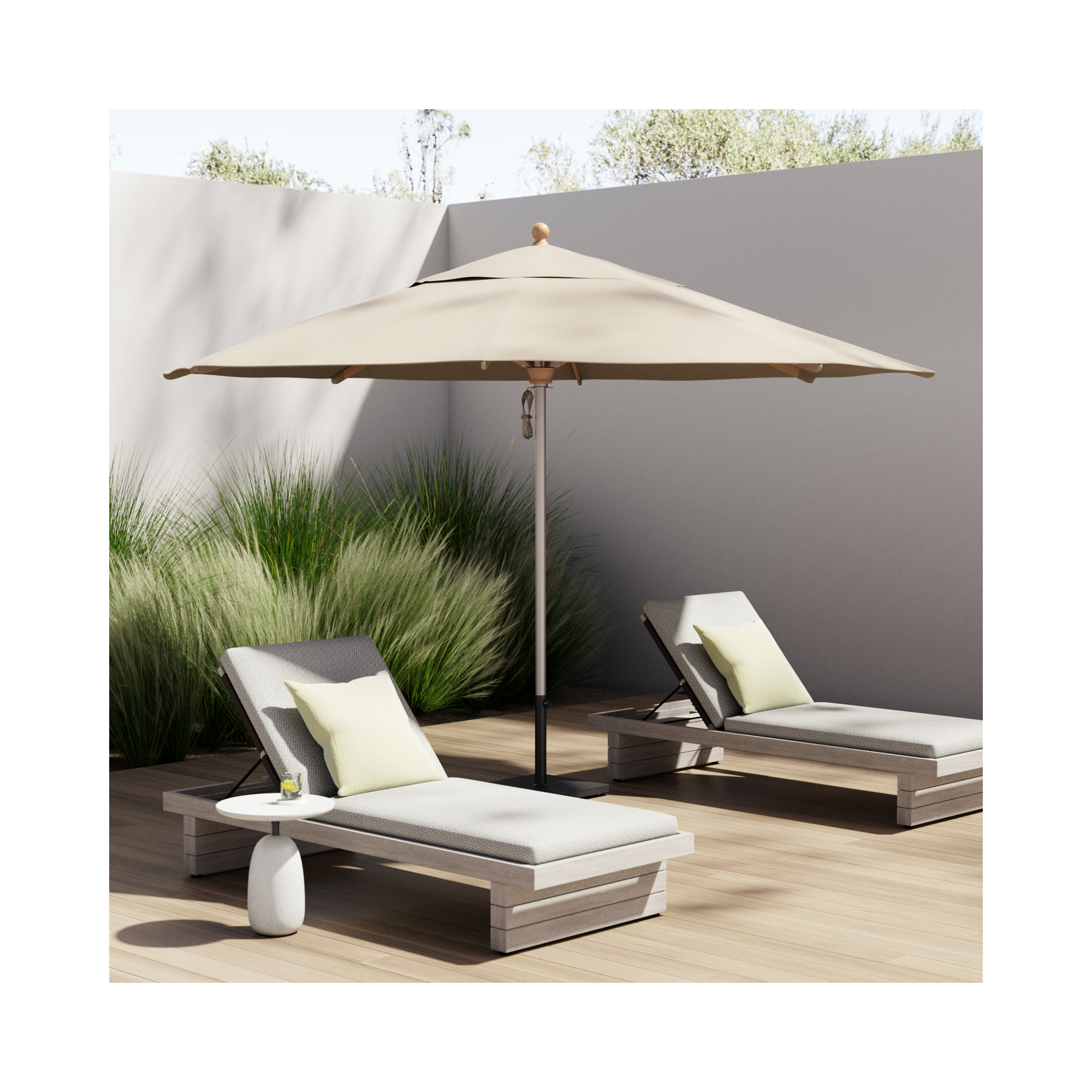 Darlington 132'' Outdoor Umbrella, Antique Beige
