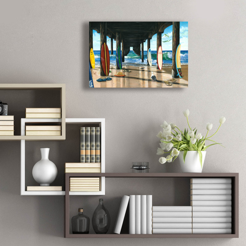 Art mural en verre Dovecove «Pier Group» par Scott Westmoreland, H 16 po x l 24 po x P 0,2 po