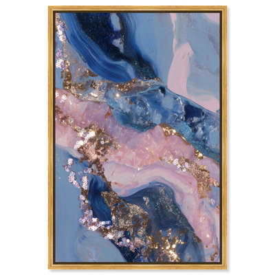 Rose Gold Nebula II Canvas Print Pink Wall Decor by Art Remedy, Gold Frame, 20 x 30
