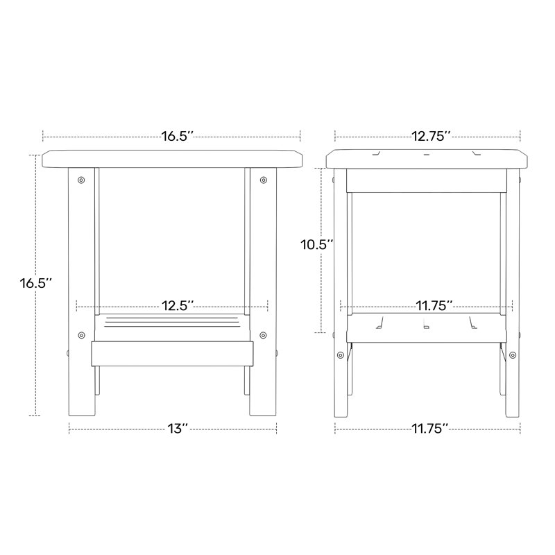 Table d'appoint Brighton, Marron foncé