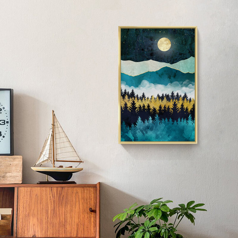 Nature, art mural, reproduction d'art sur toile, Or, H 24 po x l 16 po x P 1,6 po