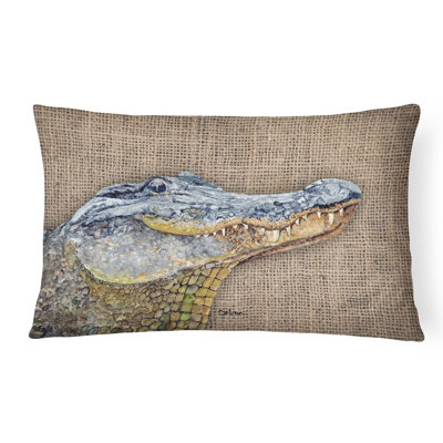 Alligator Outdoor Reversible Throw Pillow
