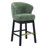 30.32" Swivel Bar Stool with Solid Rubberwood Frame and Metal Footrest-534547295