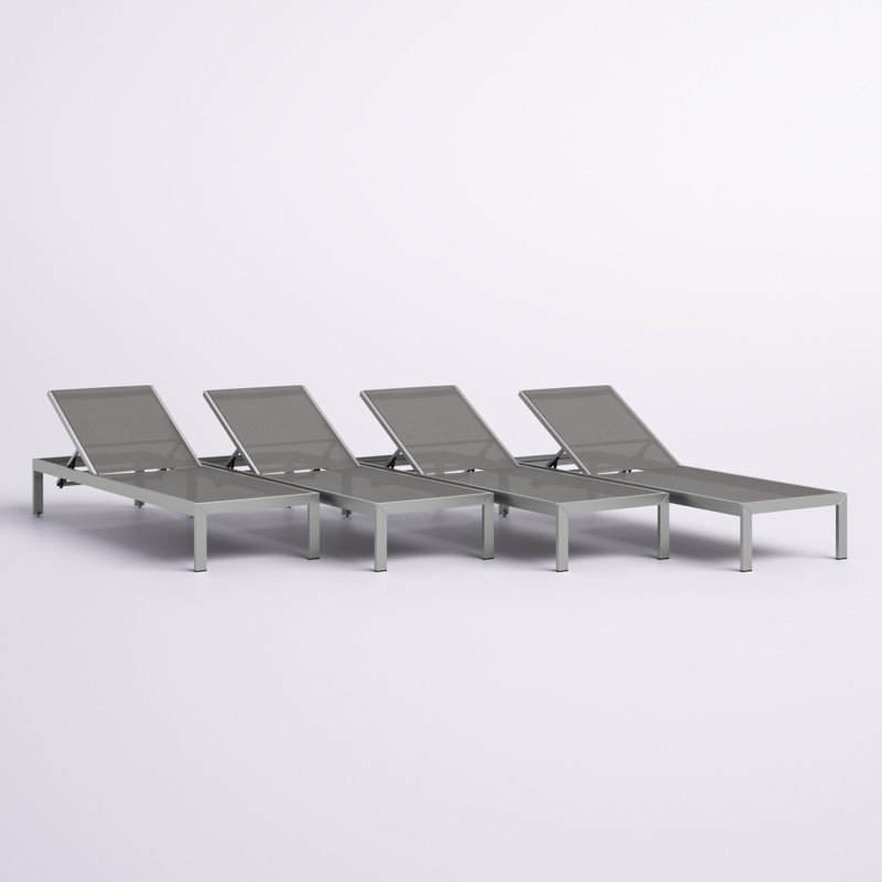 Shore Aluminum Outdoor Chaise, Gray