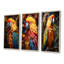 «Yellow Parrots Golden Conversations», ensemble de 3 reproductions d'art sur toile-1965218514-1965218513