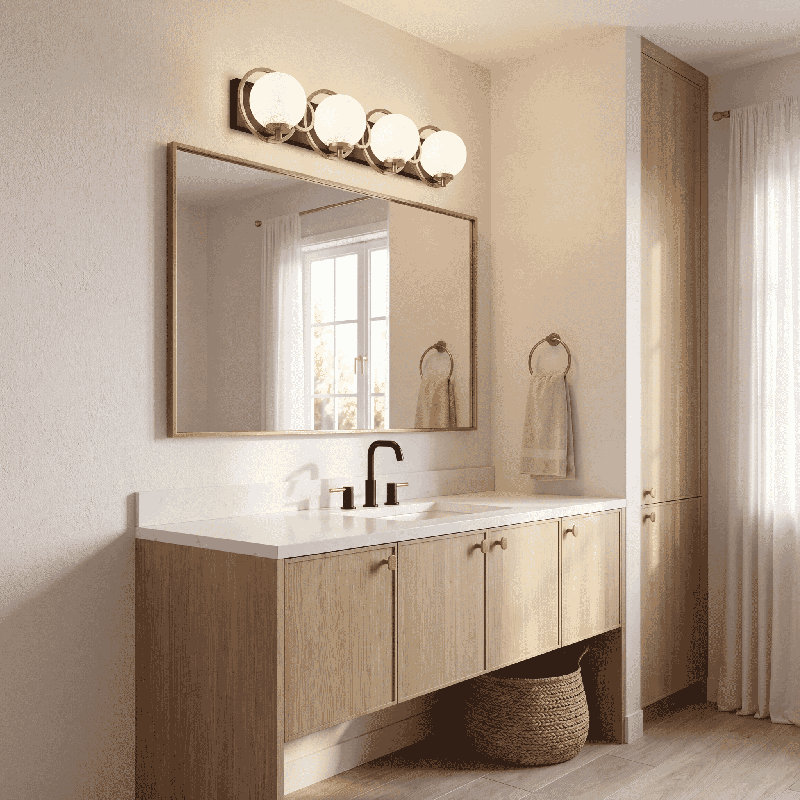 Haylah 3 - Light Dimmable Vanity Light, 7.75" H x 24.5" W x 24.5" D, 3 Lights