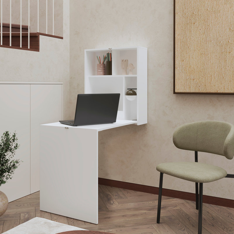 Table flottante, bureau, blanc