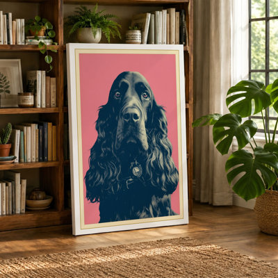 Gentle Spaniel Portrait Pop Art - Wrapped Canvas