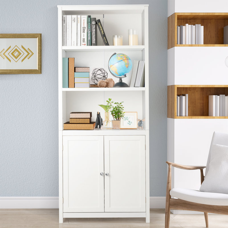 Watha 182cm H x 75cm W Standard Bookcase, White