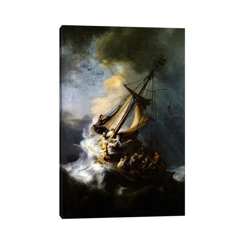 The Storm on the Sea of Galilee by Rembrandt van Rijn - 1 Piece Wrapped Canvas Painting, 45.72 cm H x 30.48 cm W x 1.91 cm D