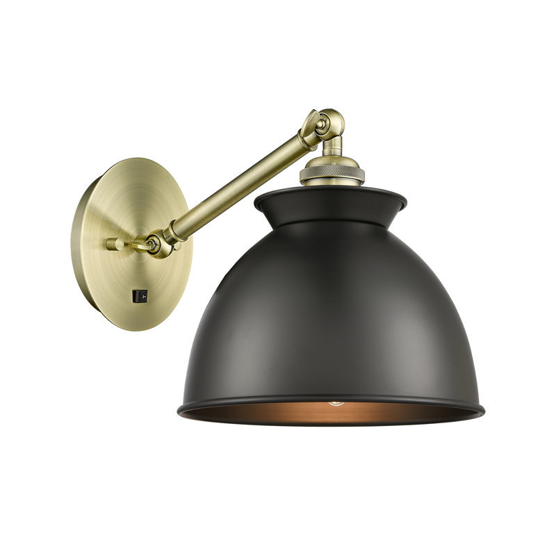 Shauna Armed Sconce, Matte Black, Antique Brass, Incandescent