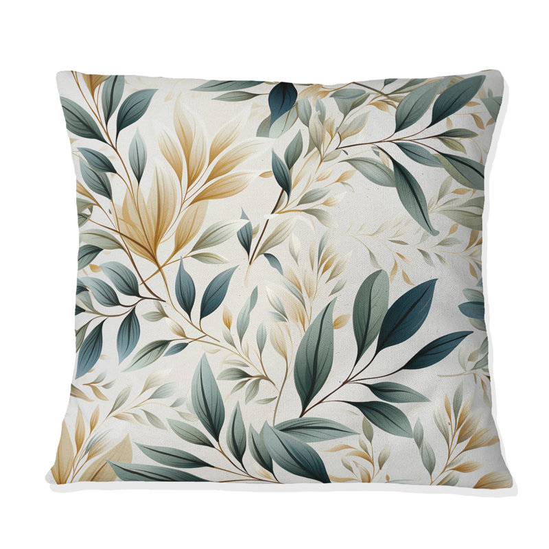 Coussin Neutral Leaves - Plants, H 16 po x l 16 po