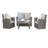 4-Piece Wicker Patio Conversation Set With Glass Table And Cushions-562491551-562491550