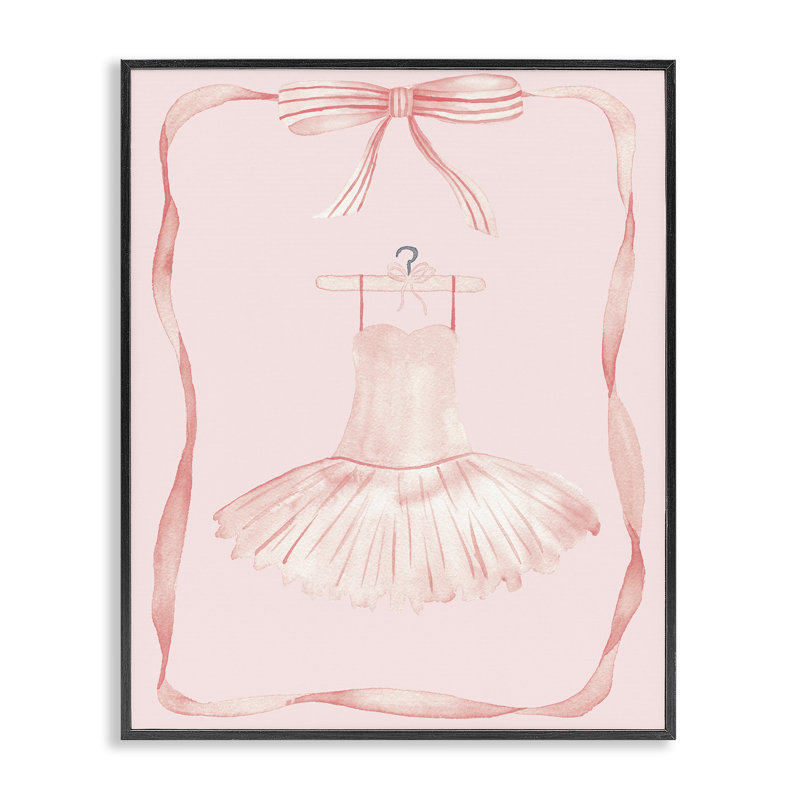 «Ballet Dress on Hanger», estampe numérique, design par Nina Jacobs, Giclée encadrée noir minuit, H 30 po x l 24 po