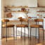 Ensemble de 3 tabourets de bar bruns modernes en similicuir avec dossier incurvé, tabouret de bar à hauteur de comptoir pour îlot de cuisine-1587859589-1587859591