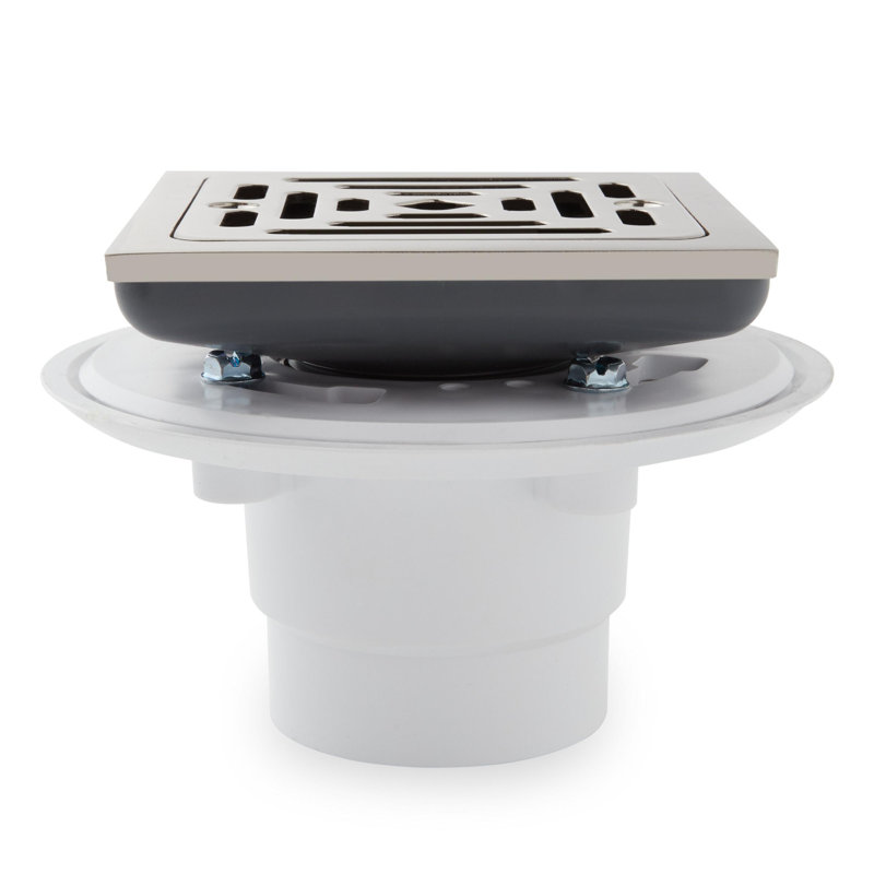 Signature Hardware Adelphi Square Shower Drain, Brushed Nickel, Yes