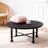 Retro Black Solid Wood Round Coffee Table
