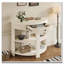 Console cannelée demi-lune avec tiroir et tablettes-600970660