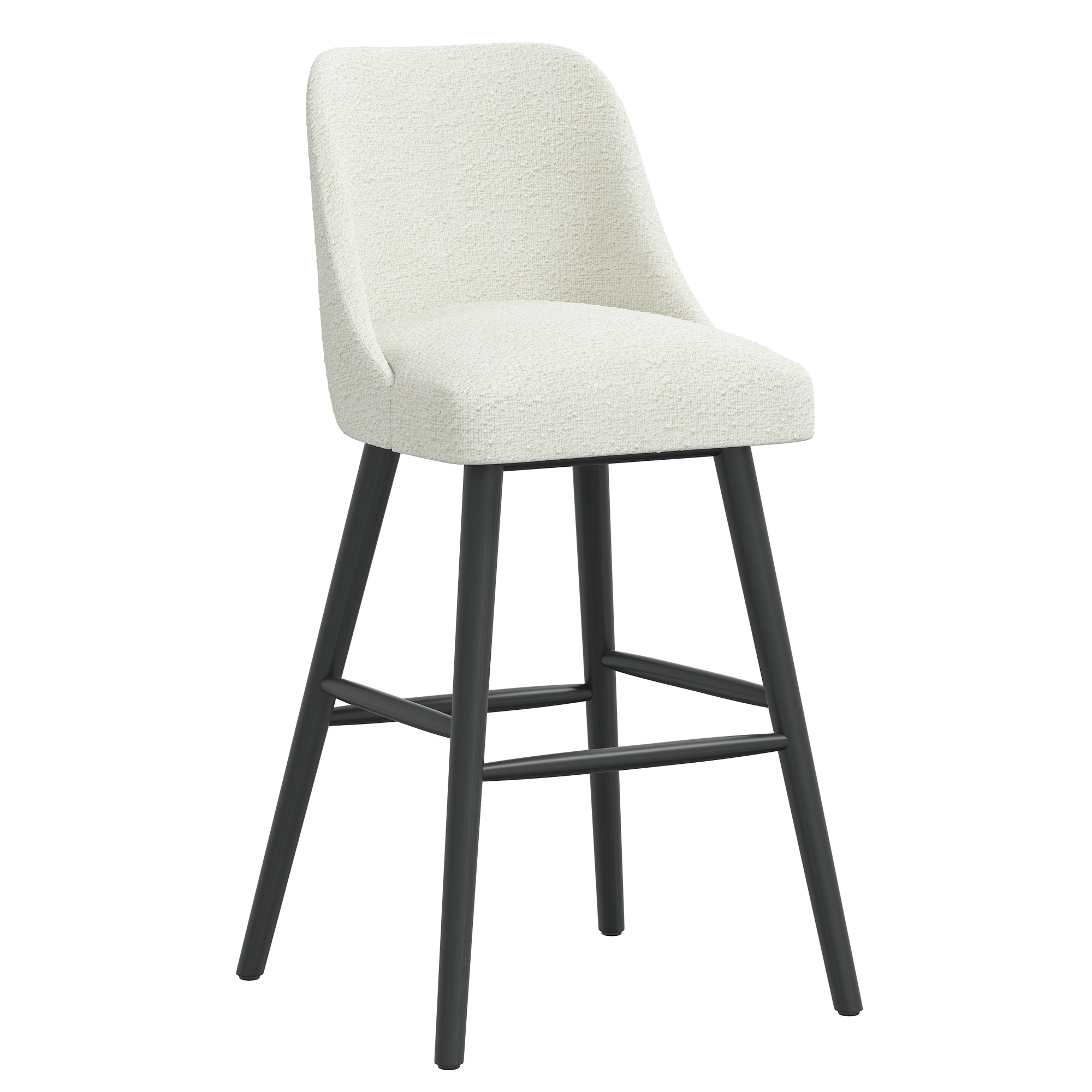 Gallie Mid-Century Modern Stool, Black, White, Bar Stool (31” Seat Height)