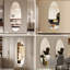 Miroir moderne ovale pleine longueur 63 po x 21 po, verre argenté, incassable, à fixation verticale ou adhésive, idéal pour un usage domestique et commercial