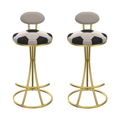 Tabourets de bar modernes rembourrés en forme de S (ensemble de 2 pièces)