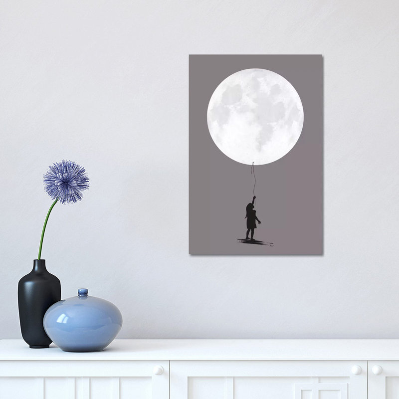 Moon Balloon by Amy & Kurt Berlin - Wrapped Canvas Gallery-Wrapped Canvas Giclée, 30.48 cm H x 45.72 cm W