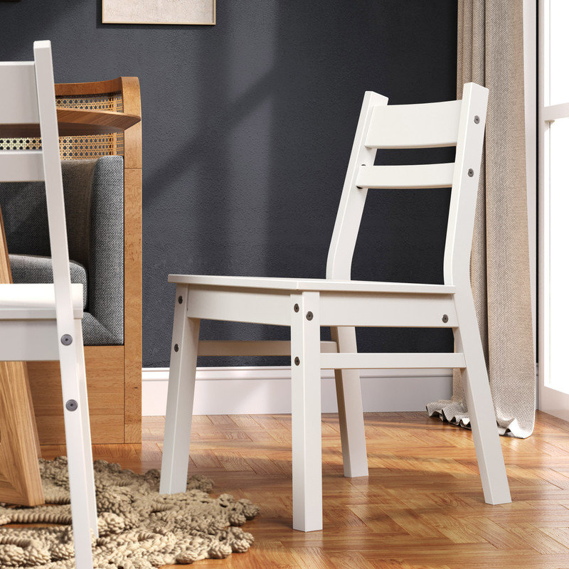 Jela Solid Wood Adult Chair 2pk, White
