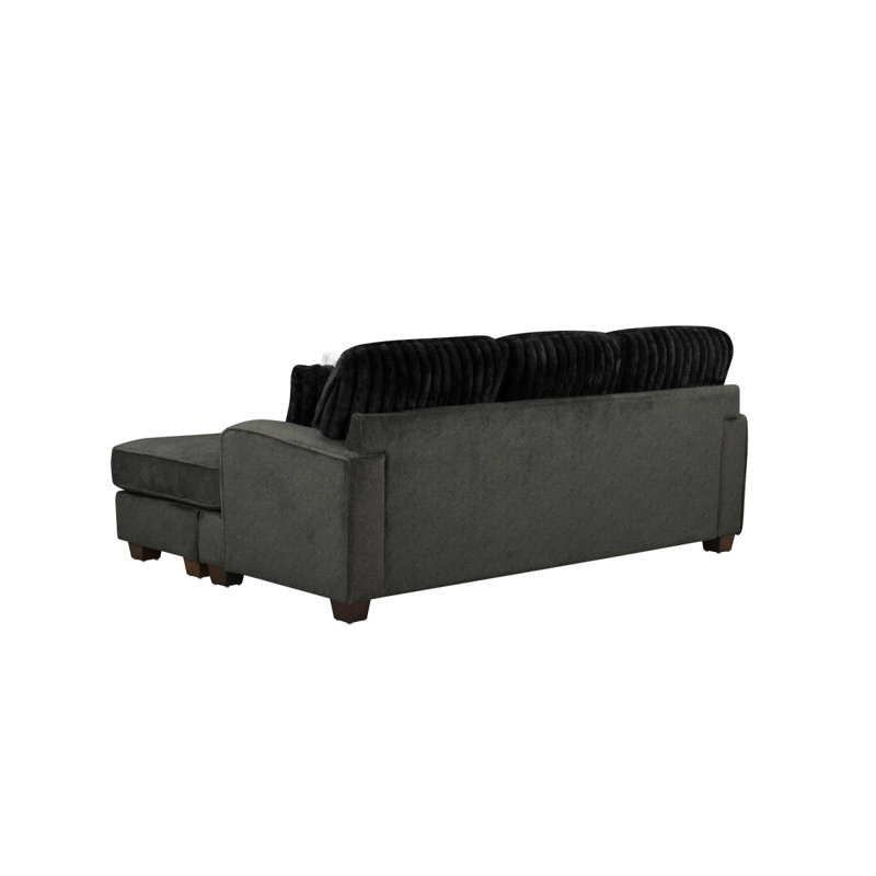 Coussins réversibles Modern, Tissu gris foncé