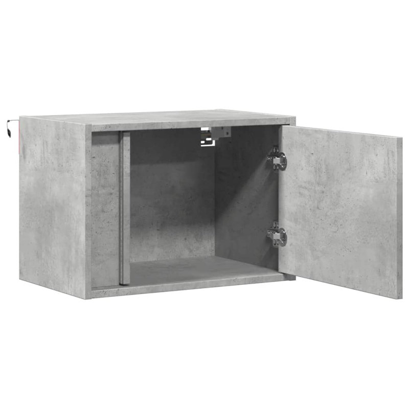 Daryana 50cm W Manufactured Wood Bedside Table, Concrete Grey