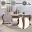 Table basse avec plateau en marbre et finition champagne