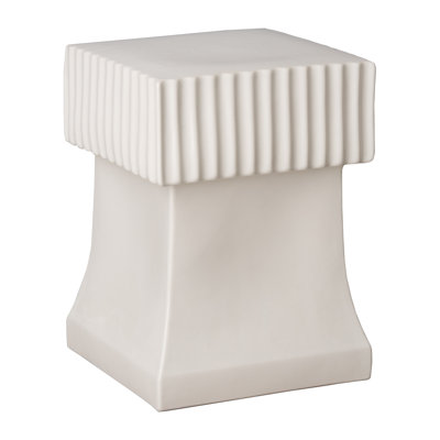 Tabouret de jardin carré blanc H 18 po Alex