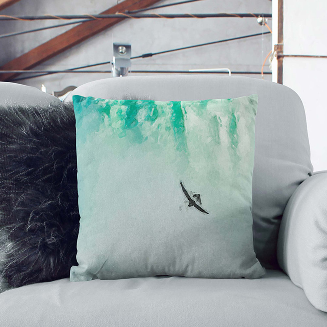Eagle Flying over Niagara Falls Cushion with Filling